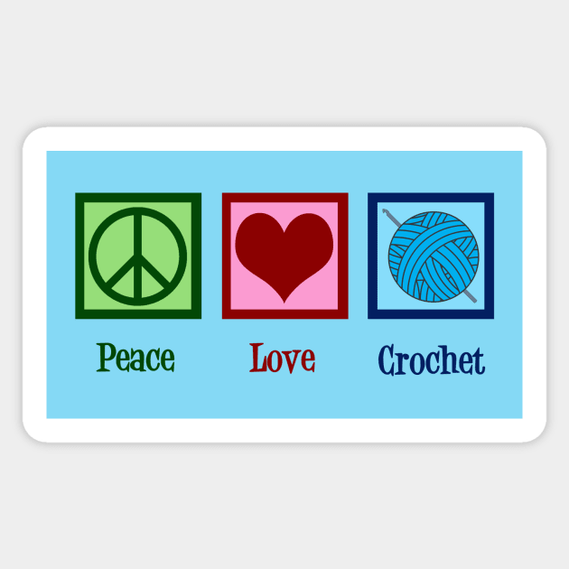 Peace Love Crochet Sticker by epiclovedesigns